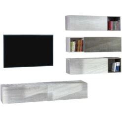 Wooden Επιπλοσύνθεση Τηλεόρασης Ξύλινη 250εκ