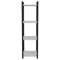 Επιδαπέδια ραφιέρα Harvey Pakoworld μαύρο μέταλλο και μελαμίνη σε λευκή απόχρωση 33x28x100εκ -Vougioukas epithapethia raphiera harvey pakoworld mairo metallo kai melamini se leiki apochrosi 33 28 100ek 2