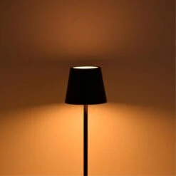 Επιτραπέζιο φωτιστικό αφής LED Brave Ι Pakoworld επαναφορτιζόμενο σε μαύρη απόχρωση Φ11.5x37εκ