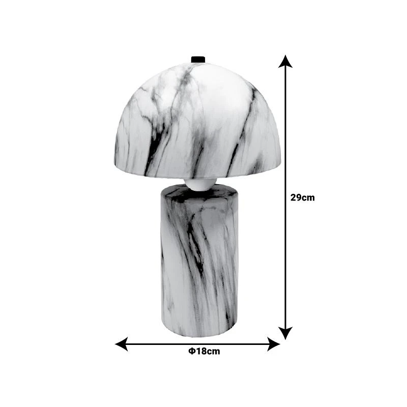 Επιτραπέζιο φωτιστικό Euphore Inart E27 λευκό μαρμάρου κεραμικό Φ18x29εκ 1 Επιτραπέζιο φωτιστικό Euphore Inart E27 λευκό μαρμάρου κεραμικό Φ18x29εκ