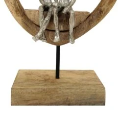 Επιτραπέζιο διακοσμητικό καρδιά Edora Inart φυσικό μάνγκο ξύλο-αλουμίνιο 27x10x36εκ -Vougioukas epitrapezio thiakosmitiko karthia edora inart phisiko mangko ksilo aloiminio 27 10 36ek 3