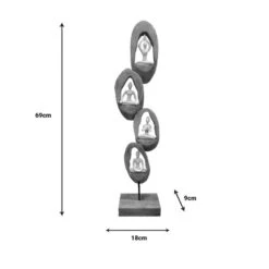 Επιτραπέζιο διακοσμητικό Yove Inart φυσικό μάνγκο ξύλο-μέταλλο 18x9x69εκ