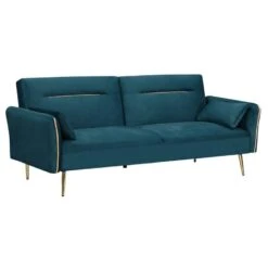 FLICK Καναπές - Κρεβάτι Σαλονιού - Καθιστικού, 3Θέσιος Sofa:211x87x81-Bed:211x111x40 Ύφασμα Velure Petrol