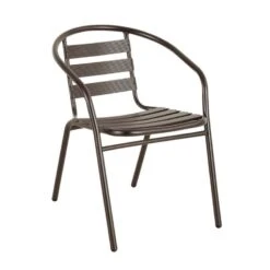 FUNKY Πολυθρόνα 54x60x73εκ Μέταλλο - Αλουμίνιο Βαφή Καφέ