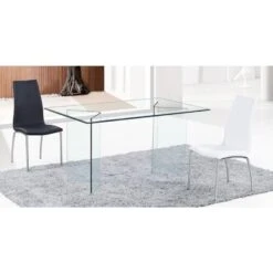 GLASSER Τραπέζι - Γραφείο 150x90x75εκ Διάφανο Γυαλί 12mm