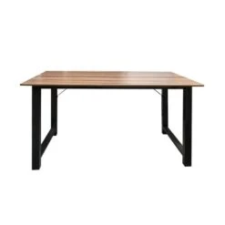 ΓΡΑΦΕΙΟ Μέταλλο Βαφή Μαύρο, 100x60x73εκ Απόχρωση Καρυδί