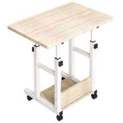 Γραφείο τροχήλατο Stolu Pakoworld MDF-metal σε φυσικό-λευκό απόχρωση 60x40x68εκ -Vougioukas grapheio trochilato stolu pakoworld mdf metal se phisiko leiko apochrosi 60 40 68ek 2