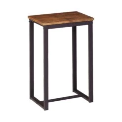 HENRY Σκαμπό BAR, Μέταλλο Βαφή Σκούρο Καφέ, Κάθισμα 40x30x60εκ Απόχρωση Καρυδί