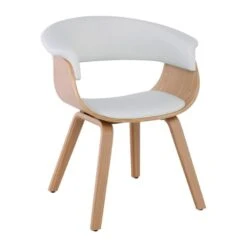 HERMAN Πολυθρόνα Φυσικό - 68x56x77εκ Pu Άσπρο