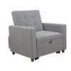 IMOLA Πολυθρόνα - Κρεβάτι Σαλονιού - Καθιστικού, 100x102x92(Κρεβ.75x180x44)εκ Ύφασμα Ανοιχτό Γκρι