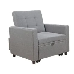 IMOLA Πολυθρόνα - Κρεβάτι Σαλονιού - Καθιστικού, 100x102x92(Κρεβ.75x180x44)εκ Ύφασμα Ανοιχτό Γκρι