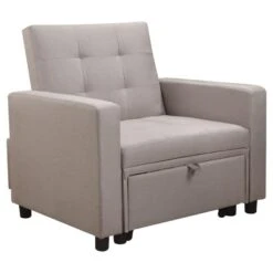 IMOLA Πολυθρόνα - Κρεβάτι Σαλονιού - Καθιστικού, 100x102x92(Κρεβ.75x180x44)εκ Ύφασμα Cappuccino