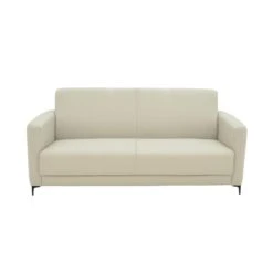 Καναπές τριθέσιος Sidica Pakoworld PU σε μπεζ απόχρωση 185x82x81εκ