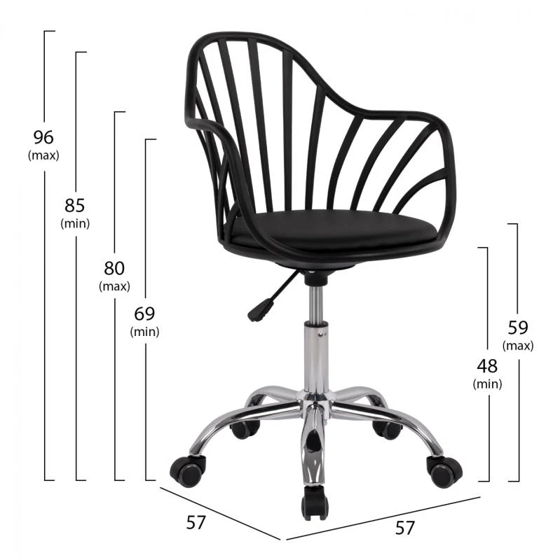 ΚΑΡΕΚΛΑ ΓΡΑΦΕΙΟΥ BECKY HM8457.02 ΣΕ ΜΑΥΡΟ ΧΡΩΜΑ 2 ΚΑΡΕΚΛΑ ΓΡΑΦΕΙΟΥ BECKY HM8457.02 ΣΕ ΜΑΥΡΟ ΧΡΩΜΑ - Image 2