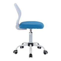 Καρέκλα γραφείου παιδική Kador Pakoworld με ύφασμα Mesh σε μπλε-λευκή απόχρωση 52x52x72-84εκ -Vougioukas karekla grapheioi paithiki kador pakoworld me iphasma mesh se mple leiki apochrosi 52 52 72 84ek 3