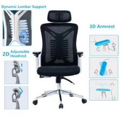 Καρέκλα γραφείου διευθυντή Andrew Pakoworld Mesh μαύρο-λευκό