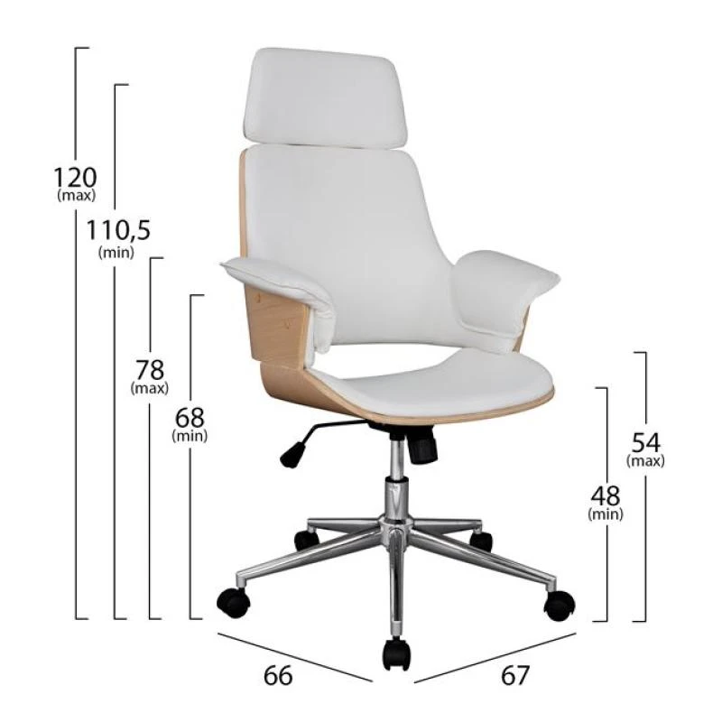 ΚΑΡΕΚΛΑ ΓΡΑΦΕΙΟΥ ΔΙΕΥΘΥΝΤΙΚΗ SUPERIOR PRO HM1110.02 SONAMA-ΑΣΠΡΗ 67x66x120 Cm 2 ΚΑΡΕΚΛΑ ΓΡΑΦΕΙΟΥ ΔΙΕΥΘΥΝΤΙΚΗ SUPERIOR PRO HM1110.02 SONAMA-ΑΣΠΡΗ 67x66x120 Cm - Image 2