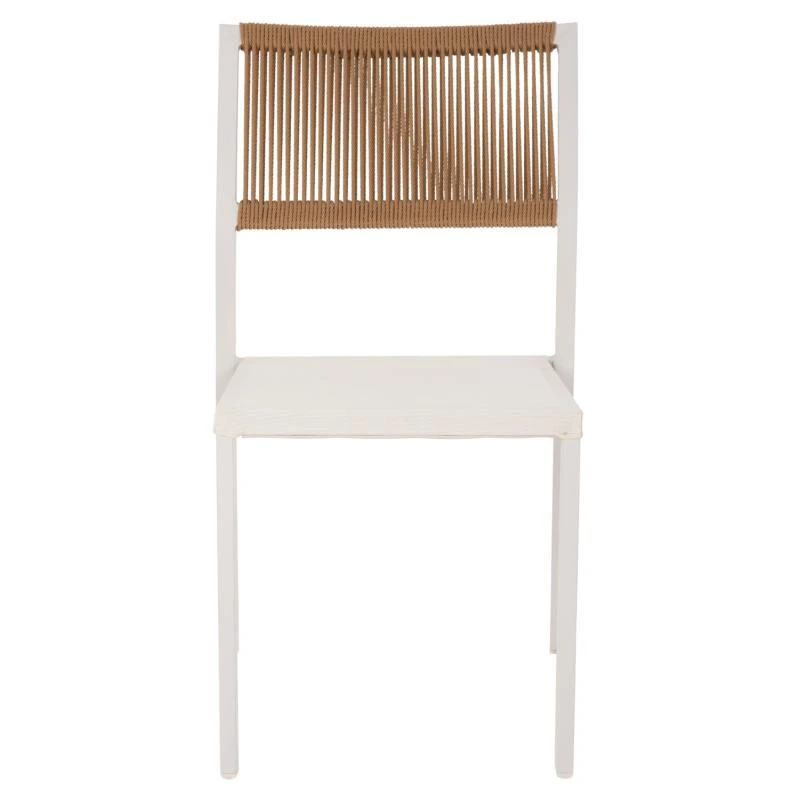 ΚΑΡΕΚΛΑ ΑΛΟΥΜΙΝΙΟΥ ΛΕΥΚΗ ΜΠΕΖ RATTAN & TEXTLINE HM5921.02 46x55,5x83Yεκ. 3 ΚΑΡΕΚΛΑ ΑΛΟΥΜΙΝΙΟΥ ΛΕΥΚΗ ΜΠΕΖ RATTAN & TEXTLINE HM5921.02 46x55,5x83Yεκ. - Image 3