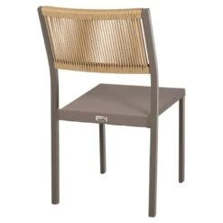 ΚΑΡΕΚΛΑ ΑΛΟΥΜΙΝΙΟΥ ΣΑΜΠΑΝΙ ΜΕ RATTAN & TEXTLINE HM5921.03 46x55,5x83 εκ. -Vougioukas karekla kipou 23