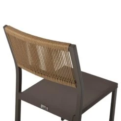 ΚΑΡΕΚΛΑ ΑΛΟΥΜΙΝΙΟΥ ΣΑΜΠΑΝΙ ΜΕ RATTAN & TEXTLINE HM5921.03 46x55,5x83 εκ. -Vougioukas karekla kipou 27