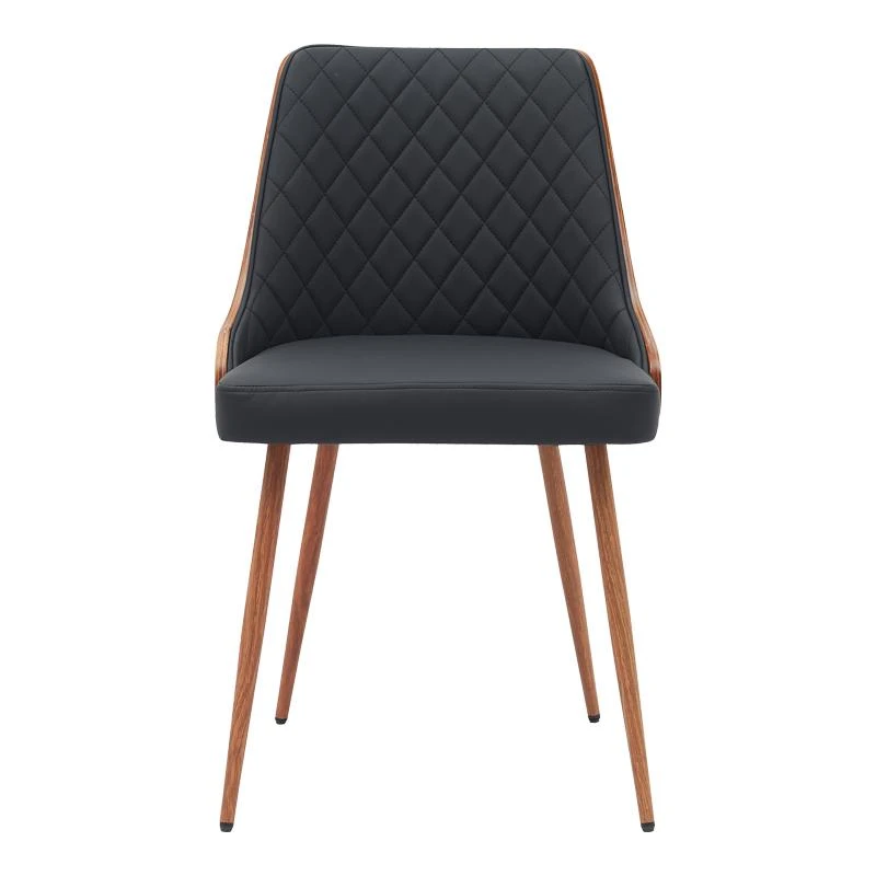 Καρέκλα Korom Pakoworld μαύρο Pu-πόδι καρυδί μέταλλο 50x58.5x78εκ 4 Καρέκλα Korom Pakoworld μαύρο Pu-πόδι καρυδί μέταλλο 50x58.5x78εκ - Image 4