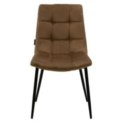 Καρέκλα Nola Pakoworld βελούδο καφέ-μαύρο πόδι -Vougioukas karekla nola pakoworld veloitho kaphe mairo pothi 3