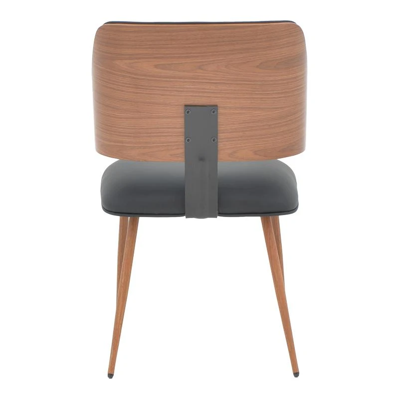 Καρέκλα Ubane Pakoworld μαύρο Pu-πόδι καρυδί μέταλλο 53x62.5x85εκ 5 Καρέκλα Ubane Pakoworld μαύρο Pu-πόδι καρυδί μέταλλο 53x62.5x85εκ - Image 5