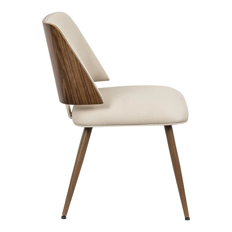 Καρέκλα Ubane Pakoworld μπεζ Pu-πόδι καρυδί μέταλλο 53x62.5x85εκ 1 Καρέκλα Ubane Pakoworld μπεζ Pu-πόδι καρυδί μέταλλο 53x62.5x85εκ