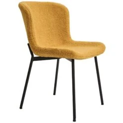 Melina Καρέκλα Μεταλλική Ύφασμα Teddy 48x59x80εκ