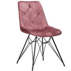 Martin Καρέκλα Μεταλλική Ύφασμα Suede48x58x97εκ