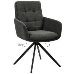 Soren Πολυθρόνα Μεταλλική Ύφασμα Κοτλέ Περιστρεφόμενη 58x64x89εκ -Vougioukas karekles kouzinas trapezarias 83