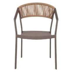 ΠΟΛΥΘΡΟΝΑ ΑΛΟΥΜΙΝΙΟΥ MIRI HM5891.03 ΣΑΜΠΑΝΙΖΕ ΣΚΕΛΕΤΟΣ&TEXTLINE- RATTAN 56x60x81,5Υ εκ. -Vougioukas karekles polithrones kipou 2