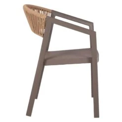 ΠΟΛΥΘΡΟΝΑ ΑΛΟΥΜΙΝΙΟΥ MIRI HM5891.03 ΣΑΜΠΑΝΙΖΕ ΣΚΕΛΕΤΟΣ&TEXTLINE- RATTAN 56x60x81,5Υ εκ. -Vougioukas karekles polithrones kipou 3