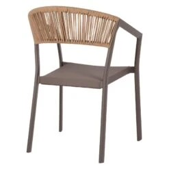 ΠΟΛΥΘΡΟΝΑ ΑΛΟΥΜΙΝΙΟΥ MIRI HM5891.03 ΣΑΜΠΑΝΙΖΕ ΣΚΕΛΕΤΟΣ&TEXTLINE- RATTAN 56x60x81,5Υ εκ. -Vougioukas karekles polithrones kipou 4