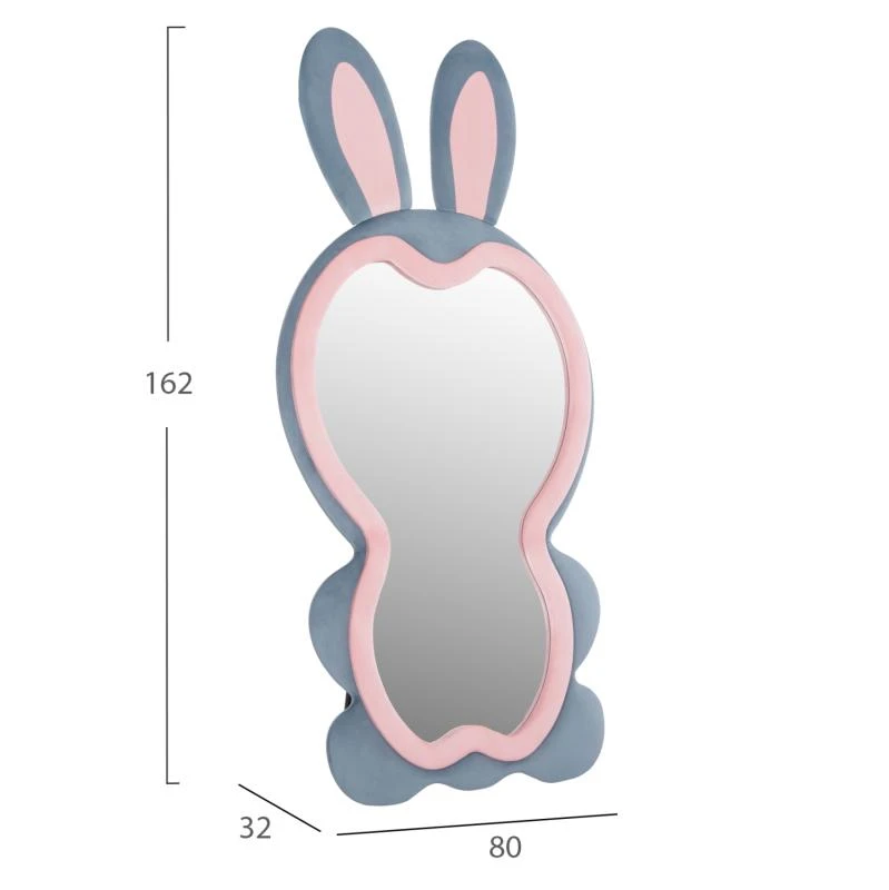 ΠΑΙΔΙΚΟΣ ΚΑΘΡΕΦΤΗΣ ΔΑΠΕΔΟΥ BUNNY HM4489.02 MDF ΡΟΖ & ΜΠΛΕ-ΜΑΥΡΟ STAND 80x162Υεκ. 2 ΠΑΙΔΙΚΟΣ ΚΑΘΡΕΦΤΗΣ ΔΑΠΕΔΟΥ BUNNY HM4489.02 MDF ΡΟΖ & ΜΠΛΕ-ΜΑΥΡΟ STAND 80x162Υεκ. - Image 2