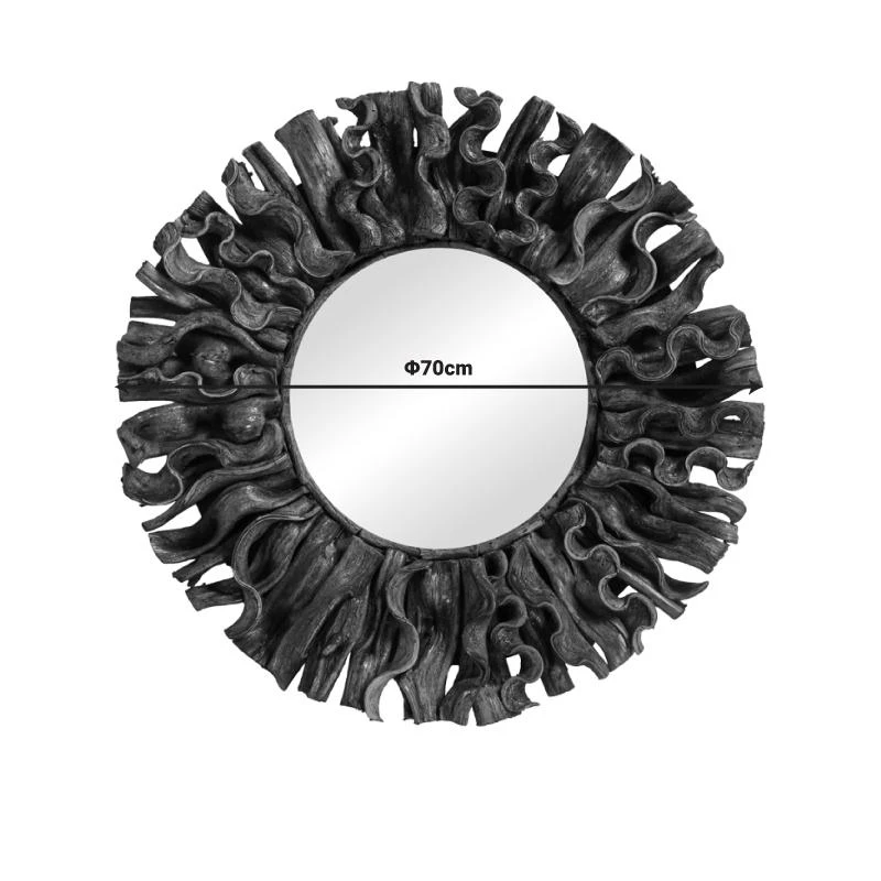 Καθρέπτης Adrez Inart ξύλο Liana σε φυσική απόχρωση Φ70x8εκ 1 Καθρέπτης Adrez Inart ξύλο Liana σε φυσική απόχρωση Φ70x8εκ