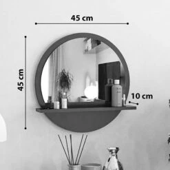 Καθρέπτης Breda Pakoworld μελαμίνη σε ανθρακί απόχρωση 49x6x49εκ -Vougioukas kathreptis breda pakoworld melamini se anthraki apochrosi 49 6 49ek 3