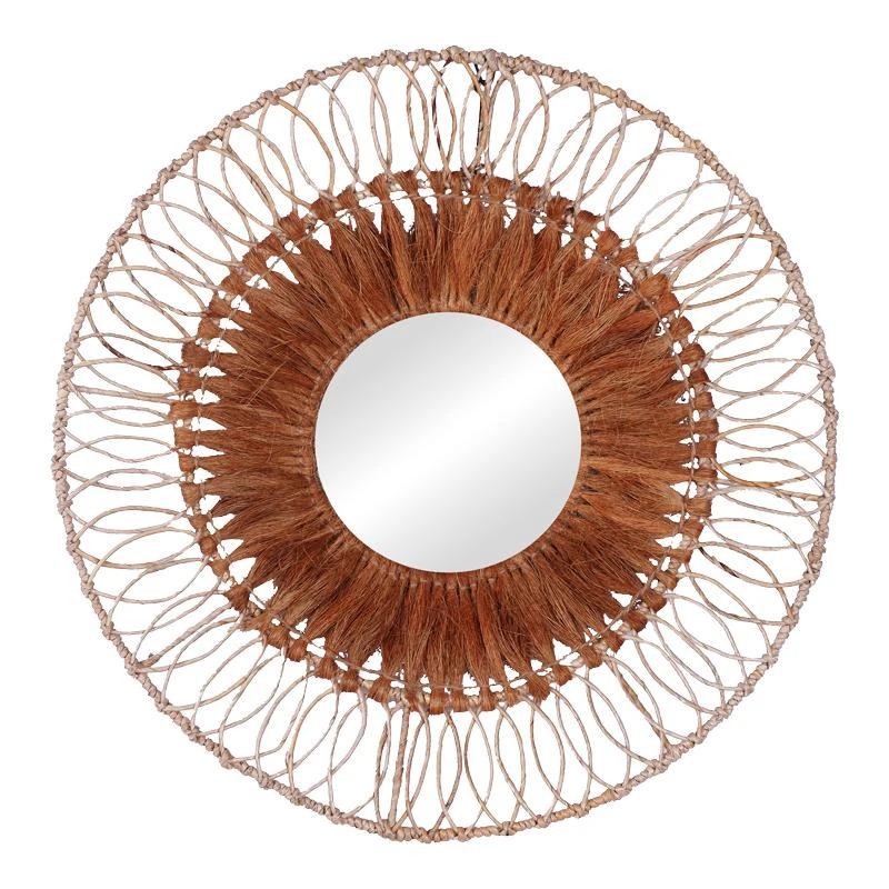 Καθρέπτης Cermine Inart ψάθα σε φυσική απόχρωση Φ80x12εκ 2 Καθρέπτης Cermine Inart ψάθα σε φυσική απόχρωση Φ80x12εκ - Image 2