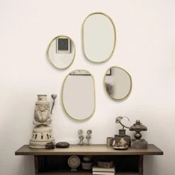 Καθρέπτης Klelia Pakoworld 4τεμ χρυσό 60x2x96.5εκ