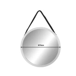 Καθρέπτης κρεμαστός Hangie Inart ασημί-μαύρο Pp Φ76x3εκ