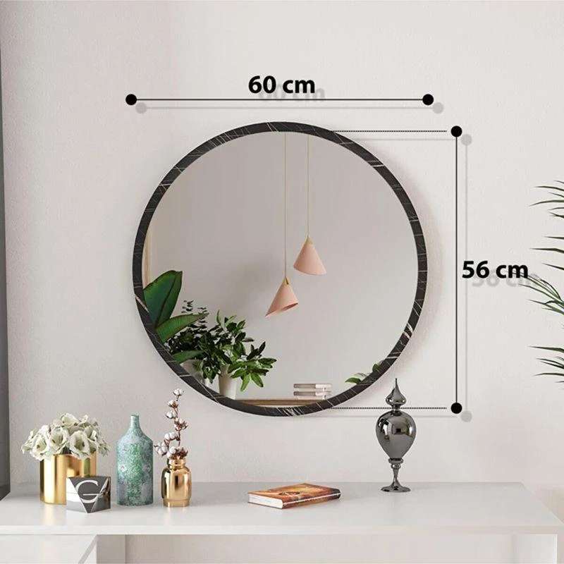 Καθρέπτης Sabino Pakoworld ανθρακί μαρμάρου 60x2x60εκ 6 Καθρέπτης Sabino Pakoworld ανθρακί μαρμάρου 60x2x60εκ - Image 6