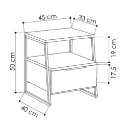 Κομοδίνο Johana Pakoworld μαύρο-oak 45x40x50εκ 9 Κομοδίνο Johana Pakoworld μαύρο-oak 45x40x50εκ -Vougioukas komothino johana pakoworld mairo oak 45 40 50ek 4