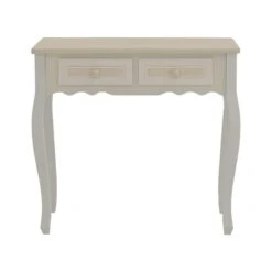 Κονσόλα Joliene Inart Mdf σε λευκή αντικέ-φυσική απόχρωση 80x40x75εκ