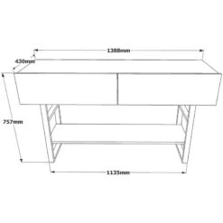 Κονσόλα Vien Pakoworld Oak-μαύρο 139x43x75,5εκ 7 Κονσόλα Vien Pakoworld Oak-μαύρο 139x43x75,5εκ -Vougioukas konsola vien pakoworld oak mairo 139 43 755ek 3