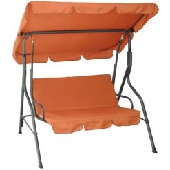 Fenia Κούνια Μεταλλική 3 θέσεων Ανθρακί 170x110x153εκ -Vougioukas kounies kipou exwterikou xwrou 5