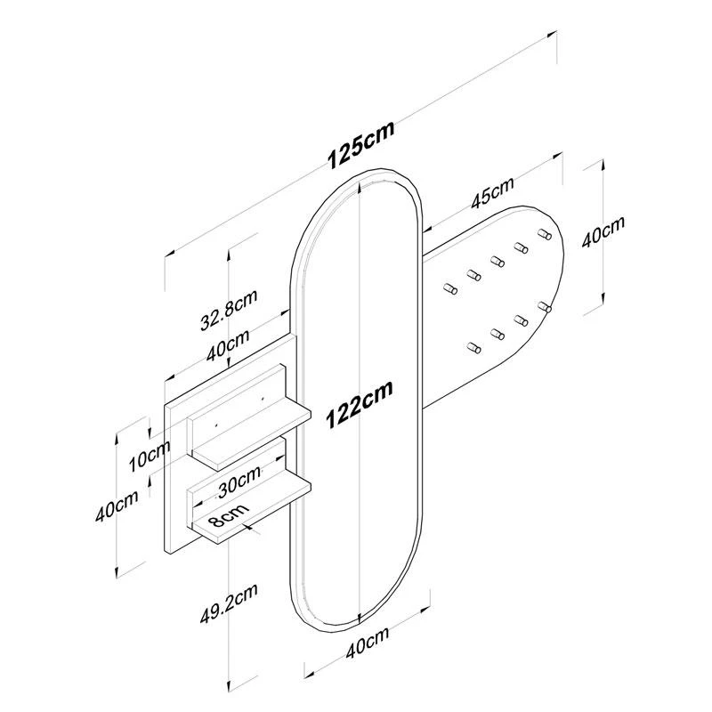 Κρεμάστρα-καθρέπτης Baunty Pakoworld λευκό-μαύρο μαρμάρου 125x8x122εκ 2 Κρεμάστρα-καθρέπτης Baunty Pakoworld λευκό-μαύρο μαρμάρου 125x8x122εκ - Image 2