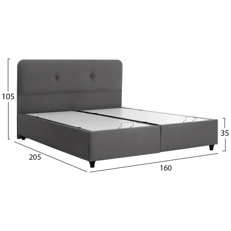 ΚΡΕΒΑΤΙ DOLORES ΜΕ ΑΠΟΘΗΚΕΥΤΙΚΟ ΓΚΡΙ ΒΕΛΟΥΔΟ HM631.10 ΓΙΑ ΣΤΡΩΜΑ 160x200 εκ. 3 ΚΡΕΒΑΤΙ DOLORES ΜΕ ΑΠΟΘΗΚΕΥΤΙΚΟ ΓΚΡΙ ΒΕΛΟΥΔΟ HM631.10 ΓΙΑ ΣΤΡΩΜΑ 160x200 εκ. - Image 3