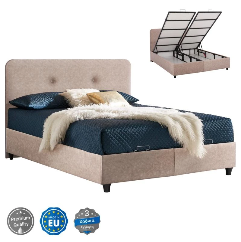 ΚΡΕΒΑΤΙ DOLORES ΜΕ ΑΠΟΘΗΚΕΥΤΙΚΟ ΜΠΕΖ ΥΦΑΣΜΑ HM631.22 ΓΙΑ ΣΤΡΩΜΑ 160x200 εκ. 1 ΚΡΕΒΑΤΙ DOLORES ΜΕ ΑΠΟΘΗΚΕΥΤΙΚΟ ΜΠΕΖ ΥΦΑΣΜΑ HM631.22 ΓΙΑ ΣΤΡΩΜΑ 160x200 εκ.