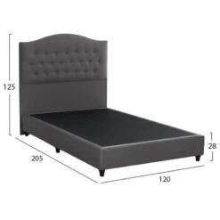 ΚΡΕΒΑΤΙ MALENA ΑΠΟ ΓΚΡΙ ΒΕΛΟΥΔΟ HM647.10 ΓΙΑ ΣΤΡΩΜΑ 120x200 εκ. -Vougioukas krevati malena apo gkri veloitho hm647 10 gia stroma 120 200 ek 1 2