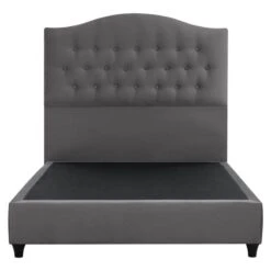 ΚΡΕΒΑΤΙ MALENA ΑΠΟ ΓΚΡΙ ΒΕΛΟΥΔΟ HM647.10 ΓΙΑ ΣΤΡΩΜΑ 120x200 εκ. -Vougioukas krevati malena apo gkri veloitho hm647 10 gia stroma 120 200 ek 1 3